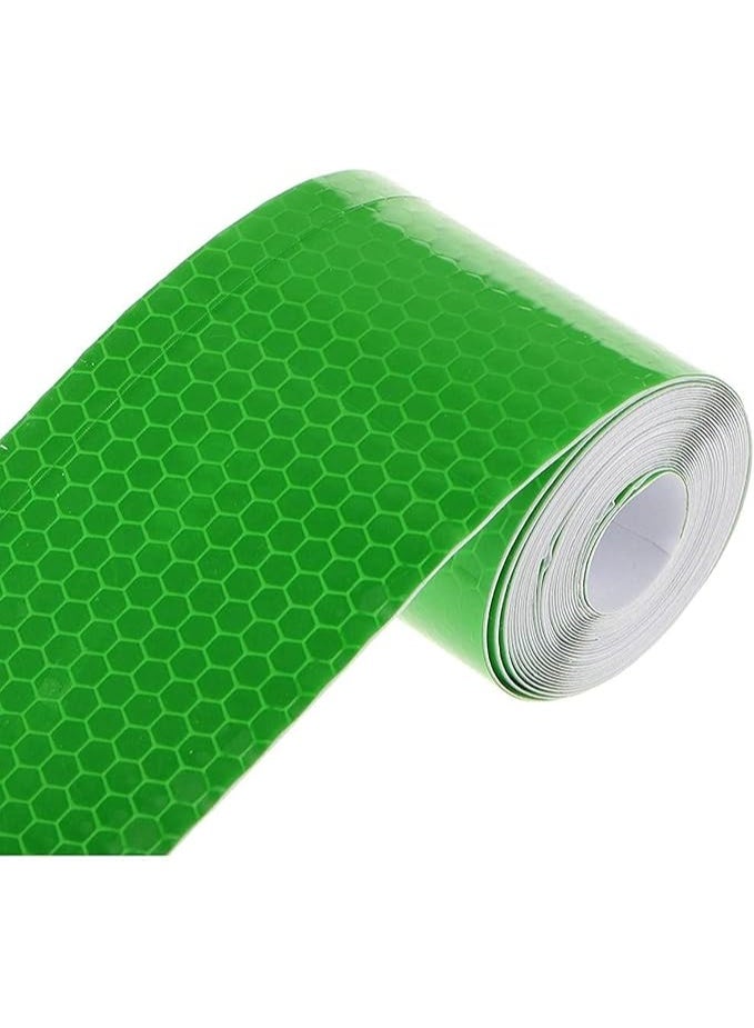 High-Intensity Reflective Safety Tape - Honeycomb Pattern - Neon Green (5cm x 3m)